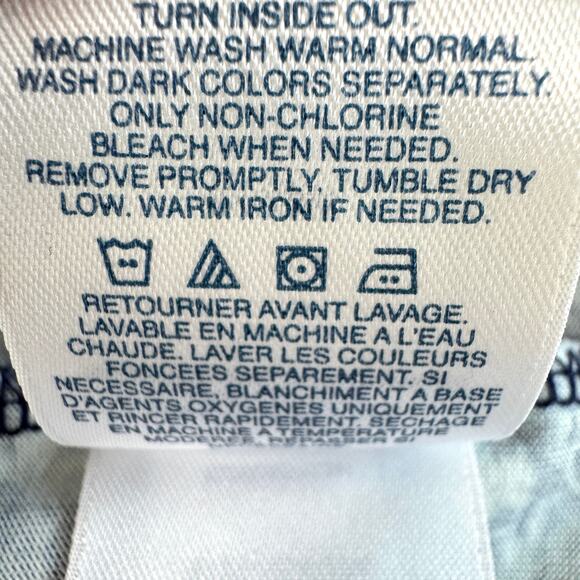 Lands' End Womens T Shirt Top Size XL 100% Cotton Tropical Floral  Blue - Picture 5 of 6